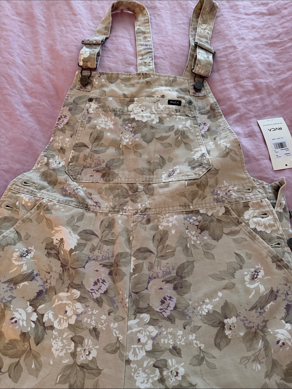 NEW Overalls Floral RVCA - Picture 2 of 11